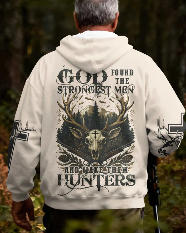 Blisscorners God Found The Strongest Men And Make Them Hunters Shirts, Personalized Hunting 3D Shirt