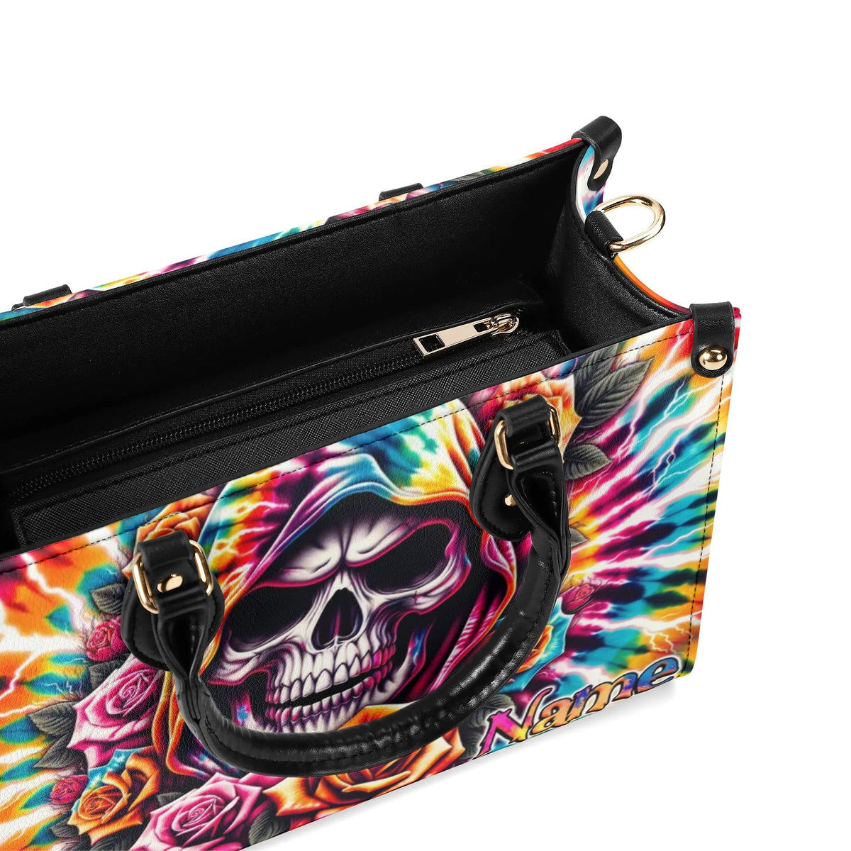 BLISSCORNERS REAPER ROSE TIE DYE LEATHER HANDBAG