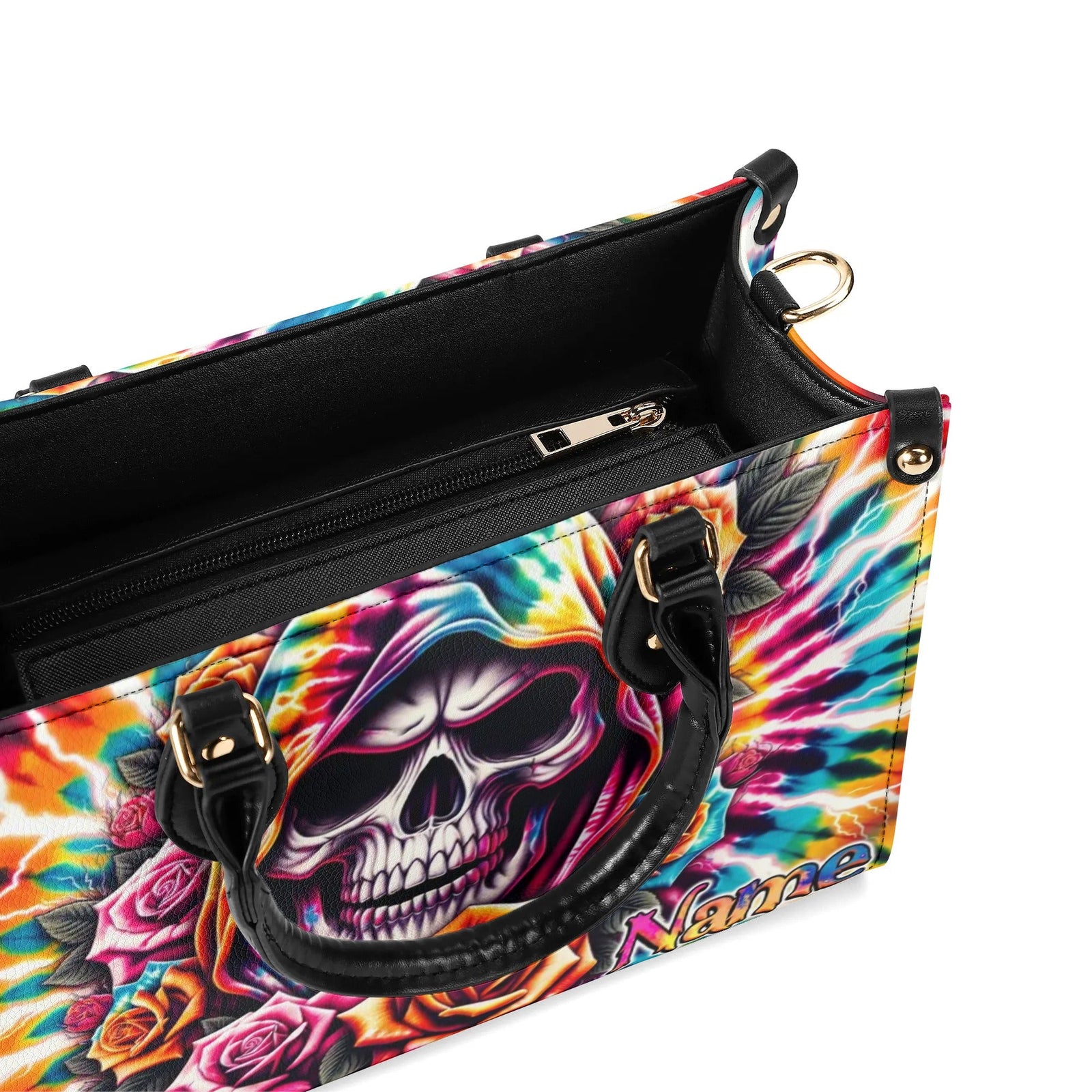 BLISSCORNERS REAPER ROSE TIE DYE LEATHER HANDBAG