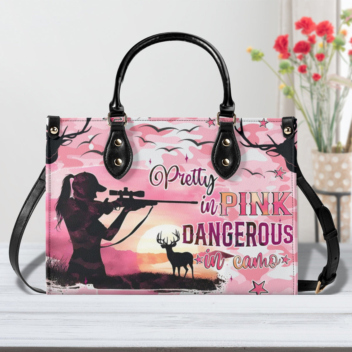 BLISSCORNERS PRETTY IN PINK HUNTING LEATHER HANDBAG
