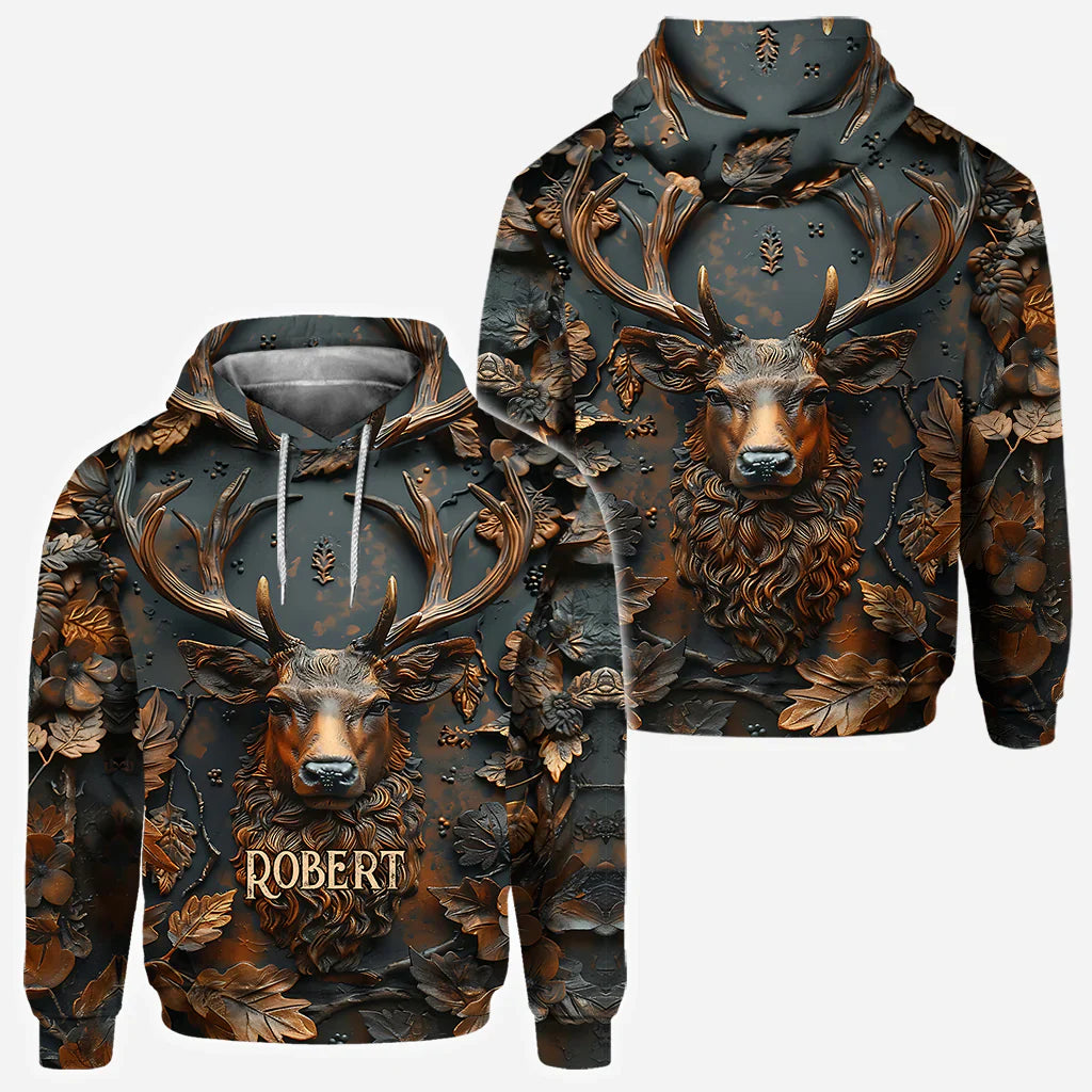 Blisscorners Cool Deer Personalized Hunting All Over Shirt, Personalized 3D Hoodie For Hunting Lover
