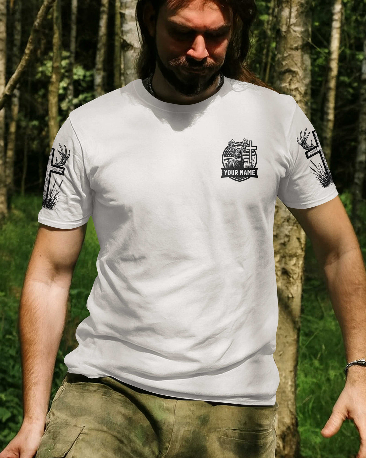 Blisscorners God Guns And Deer That's How We Hunt And Pray, Personalized Hunting 3D Shirt