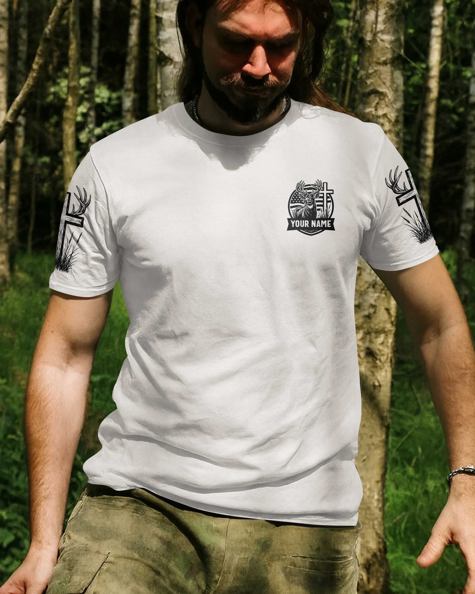 Blisscorners God Guns And Deer That's How We Hunt And Pray, Personalized Hunting 3D Shirt