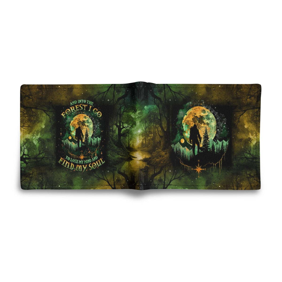 BLISSCORNERS AND INTO THE FOREST I GO BIGFOOT LEATHER WALLET
