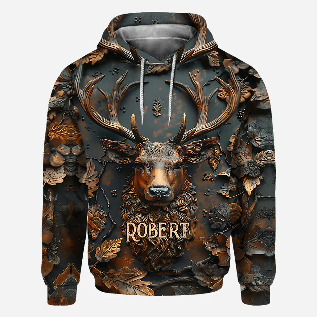 Blisscorners Cool Deer Personalized Hunting All Over Shirt, Personalized 3D Hoodie For Hunting Lover
