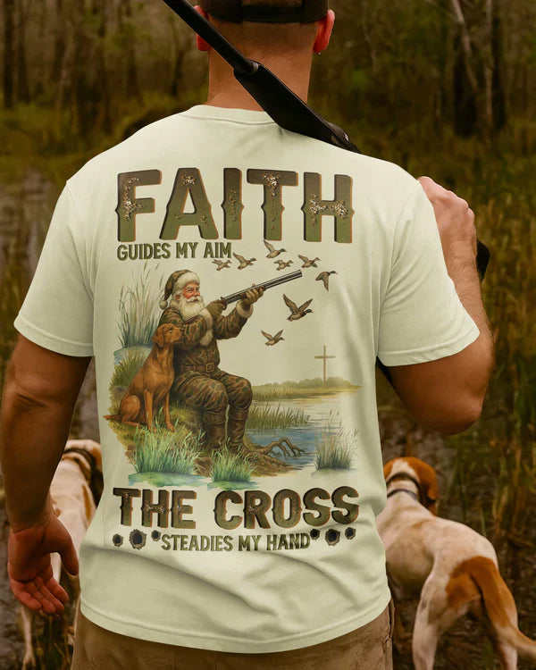 Blisscorners Faith Guides My Aim The Cross Steadies My Hand Shirt, Personalized Hunting 3D Shirt