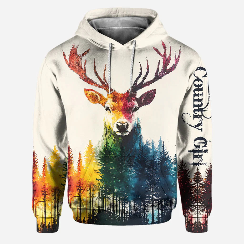 Blisscorners Country Girl, Personalized Hunting All Over Shirt, Personalized 3D Hoodie For Hunting Lover