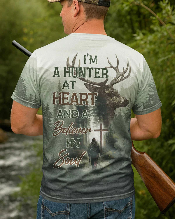 Blisscorners I'm A Hunter At Heart Shirt, Personalized Hunting 3D Shirt