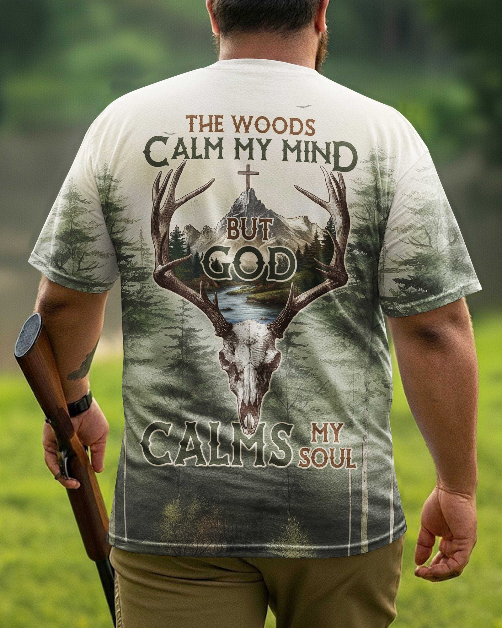 Blisscorners The Woods Calm My Mind Shirt, Personalized Hunting 3D Shirt