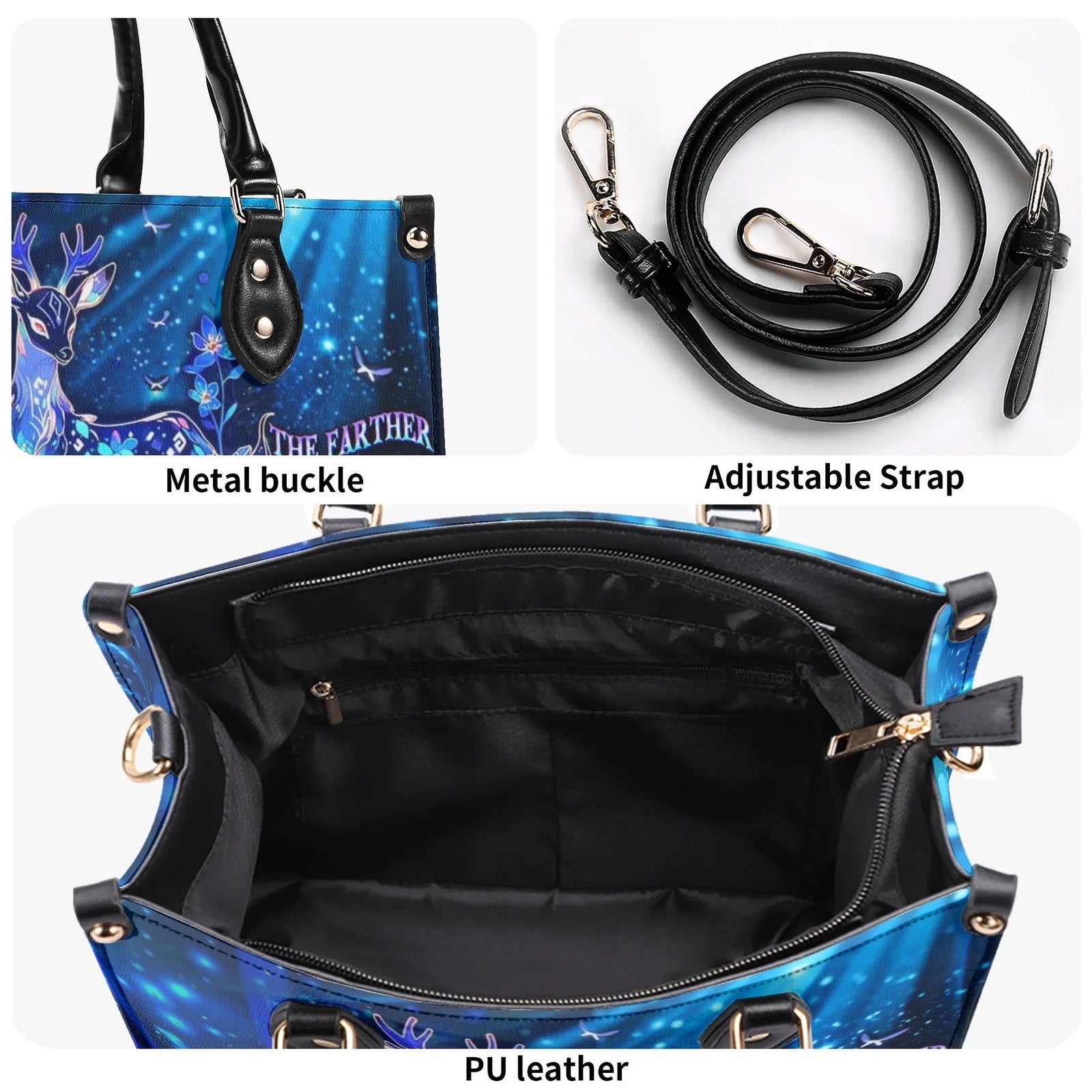BLISSCORNERS THE CLOSER I GET TO NATURE DEER LEATHER HANDBAG