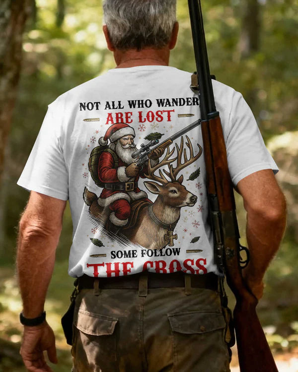 Blisscorners Not All Who Wander Are Lost Some Follow The Cross Shirt, Personalized Hunting 3D Shirt