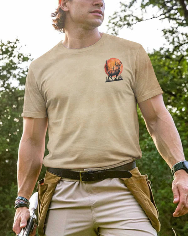 Blisscorners I Vow To Follow Christ Shirt, Personalized Hunting 3D Shirt - Beige