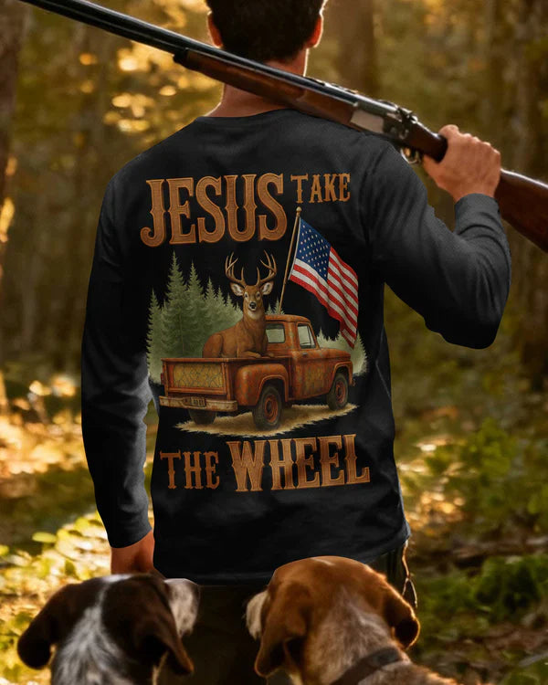 Blisscorners Jesus Take The Wheel Shirt, Personalized Hunting 3D Shirt