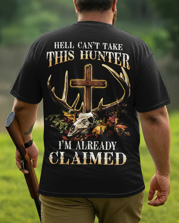 Blisscorners Hell Can't Take This Hunter Shirt, Personalized Hunting 3D Shirt - Black