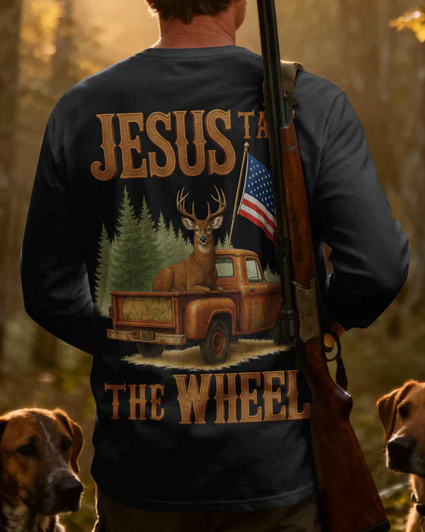 Blisscorners Jesus Take The Wheel Shirt, Personalized Hunting 3D Shirt