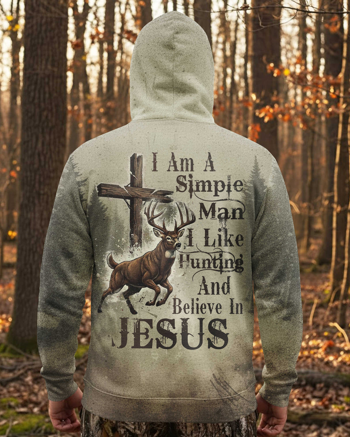 Blisscorners I Like Hunting And Believe In Jesus Personalized Hunting 3D Shirt