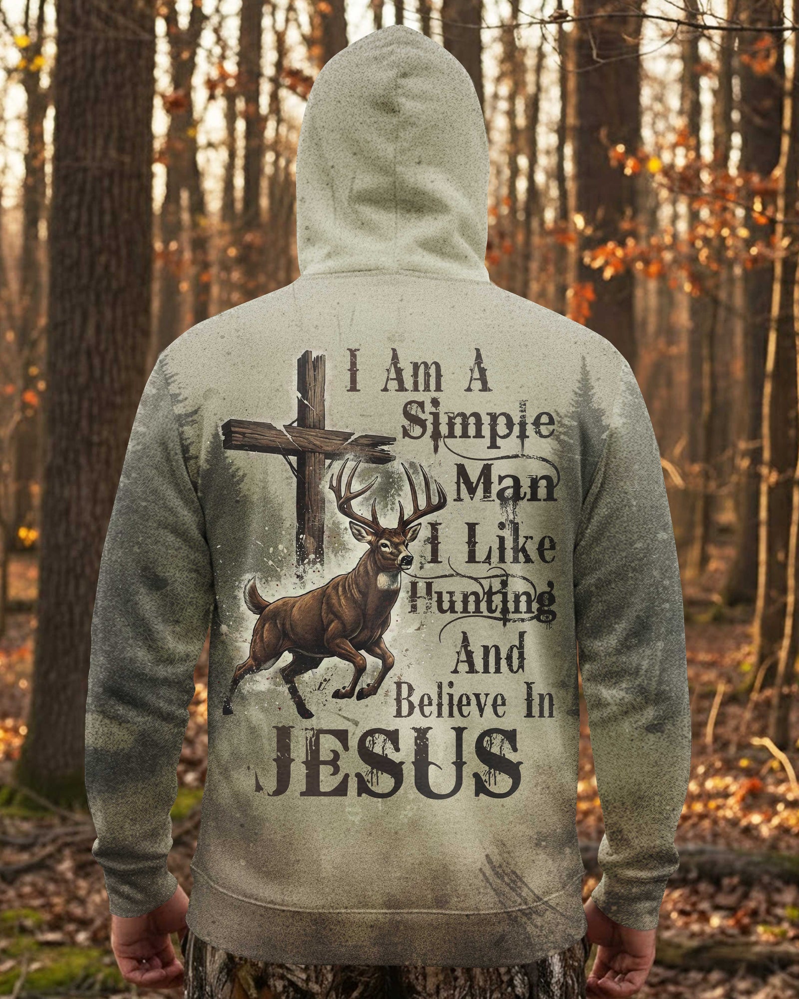 Blisscorners I Like Hunting And Believe In Jesus Personalized Hunting 3D Shirt