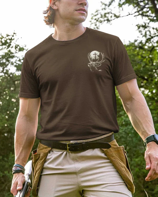 Blisscorners My Eyes On The Hunt But My Soul For The Cross Shirt, Personalized Hunting 3D Shirt