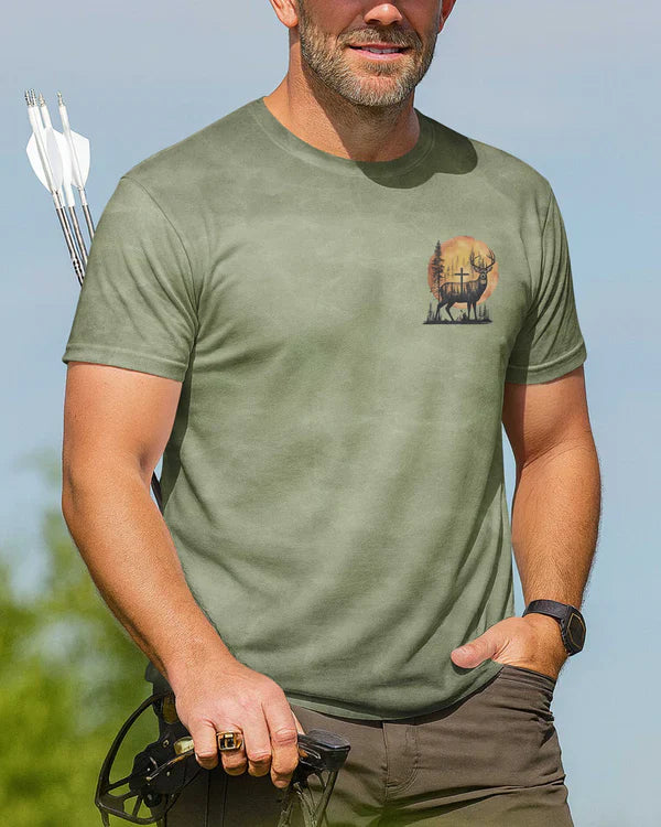 Blisscorners I Vow To Follow Christ Shirt, Personalized Hunting 3D Shirt - Green