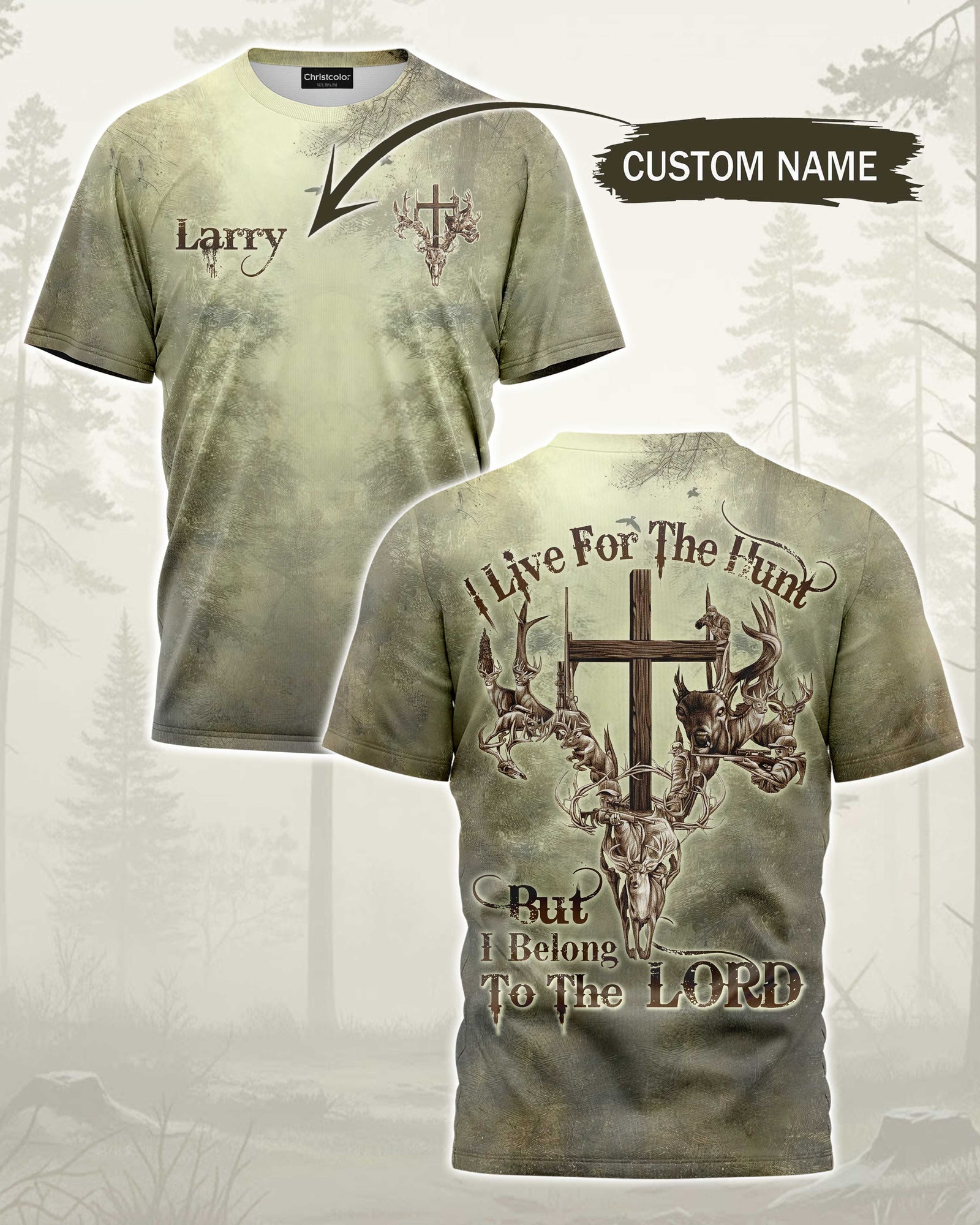 Blisscorners I Live For The Hunt Shirt, Personalized Hunting 3D Shirt