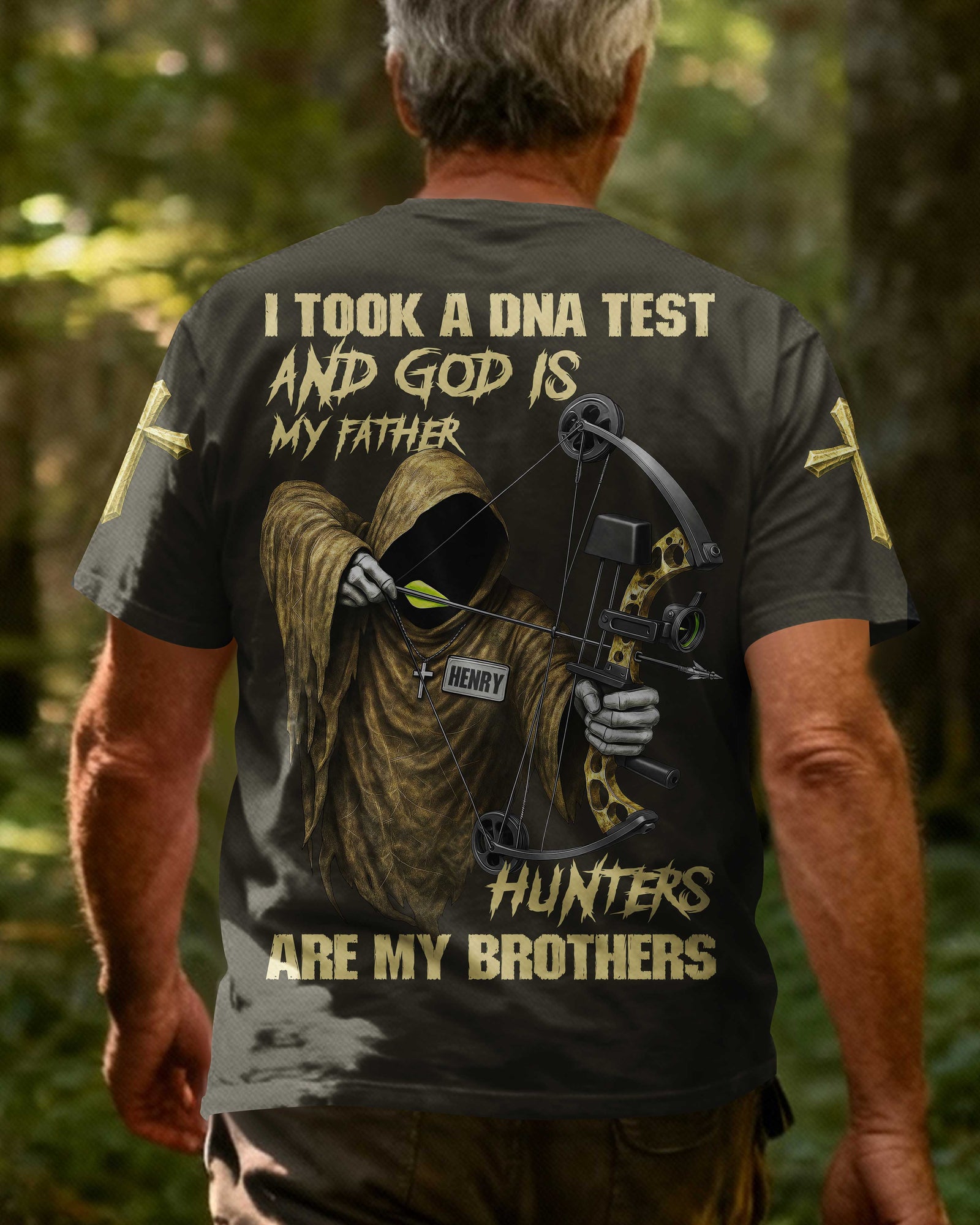 Blisscorners God is my Father Hunters are my brothers, Personalized Hunting 3D Shirt