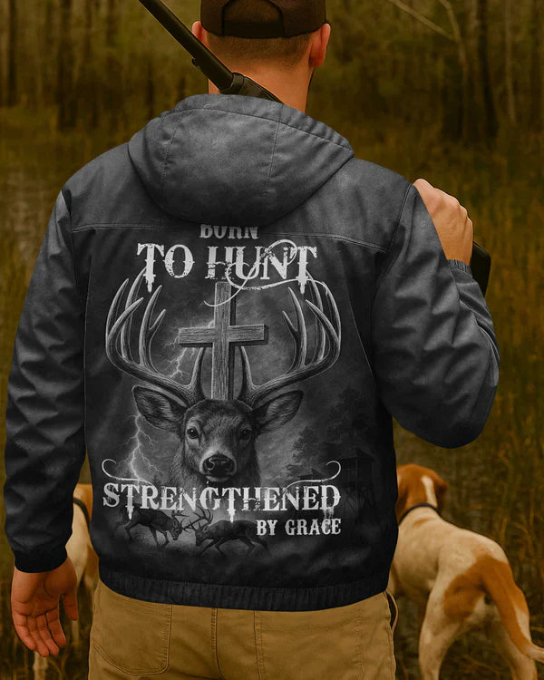 Blisscorners Born To Hunt Strengthened By Grace Shirt, Personalized Hunting 3D Shirt