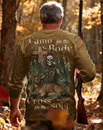 Blisscorners Camo For The Body Cross For The Soul Shirt, Personalized Hunting 3D Shirt