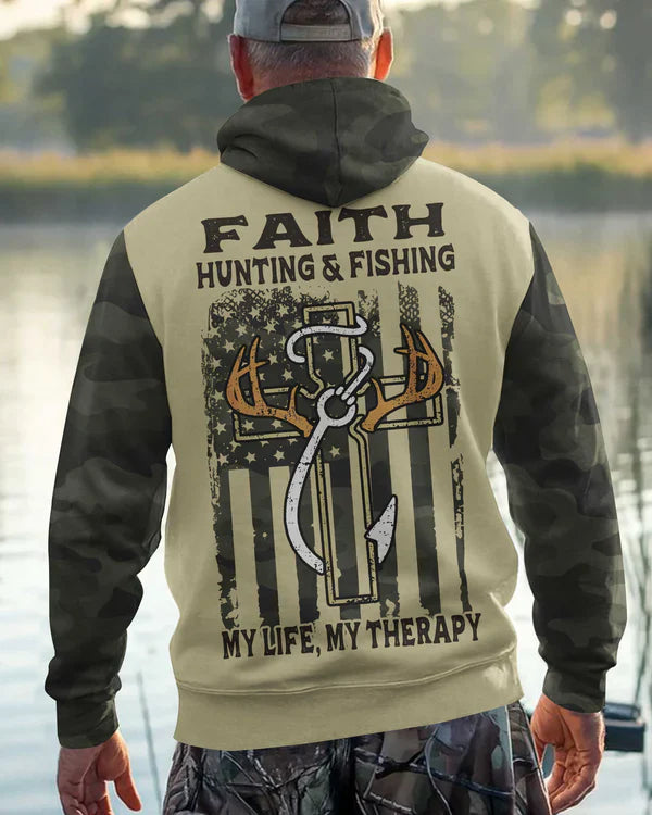 Blisscorners Hunting & Fishing Therapy Hoodie, Perssonalized Hunting 3D Shirt
