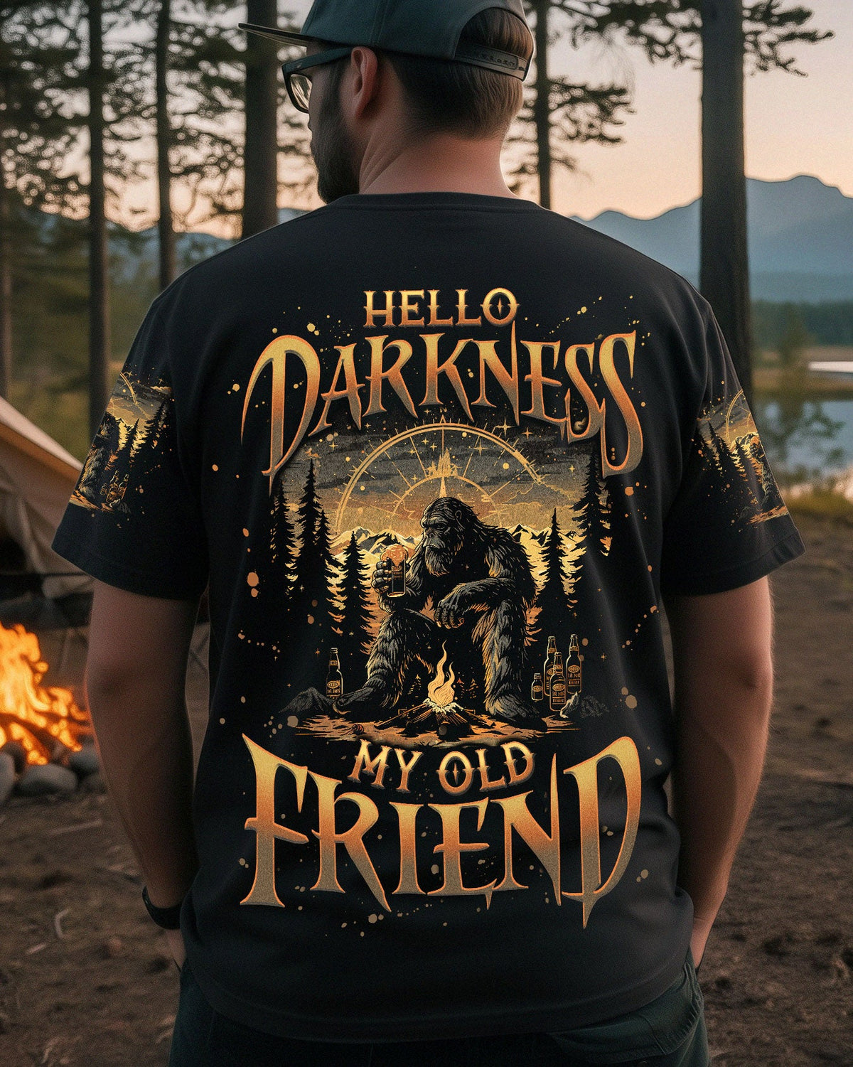 BLISSCORNERS HELLO DARKNESS MY OLD FRIEND BIGFOOT ALL OVER PRINT -  TLNO1510251