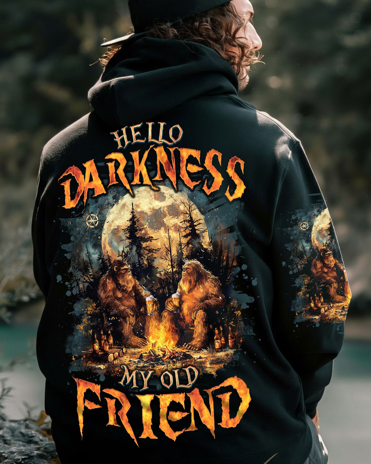 BLISSCORNERS HELLO DARKNESS MY OLD FRIEND BIGFOOT ALL OVER PRINT -  TLNO2410251