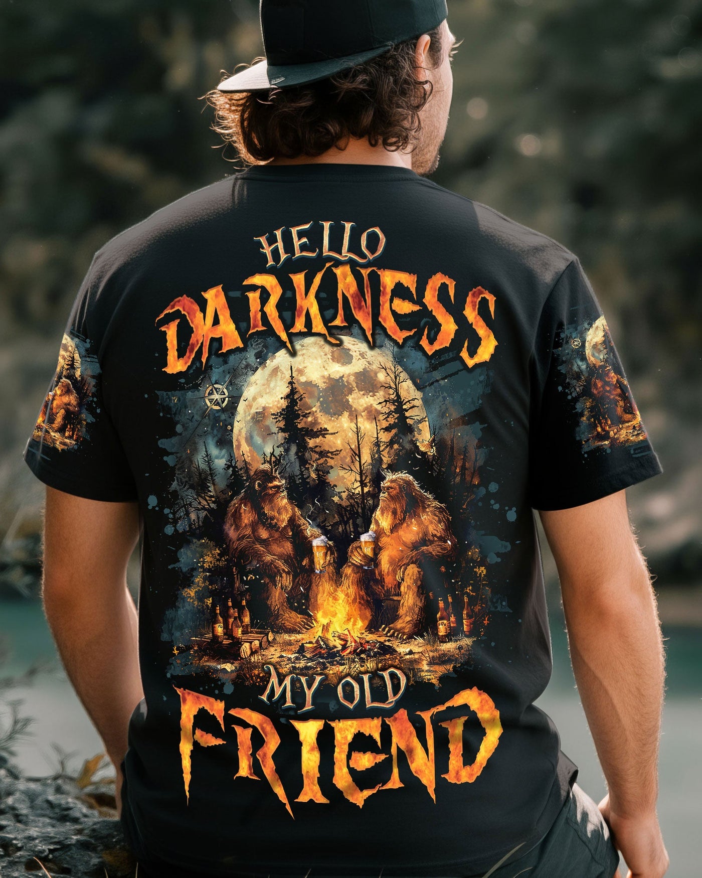 BLISSCORNERS HELLO DARKNESS MY OLD FRIEND BIGFOOT ALL OVER PRINT -  TLNO2410251