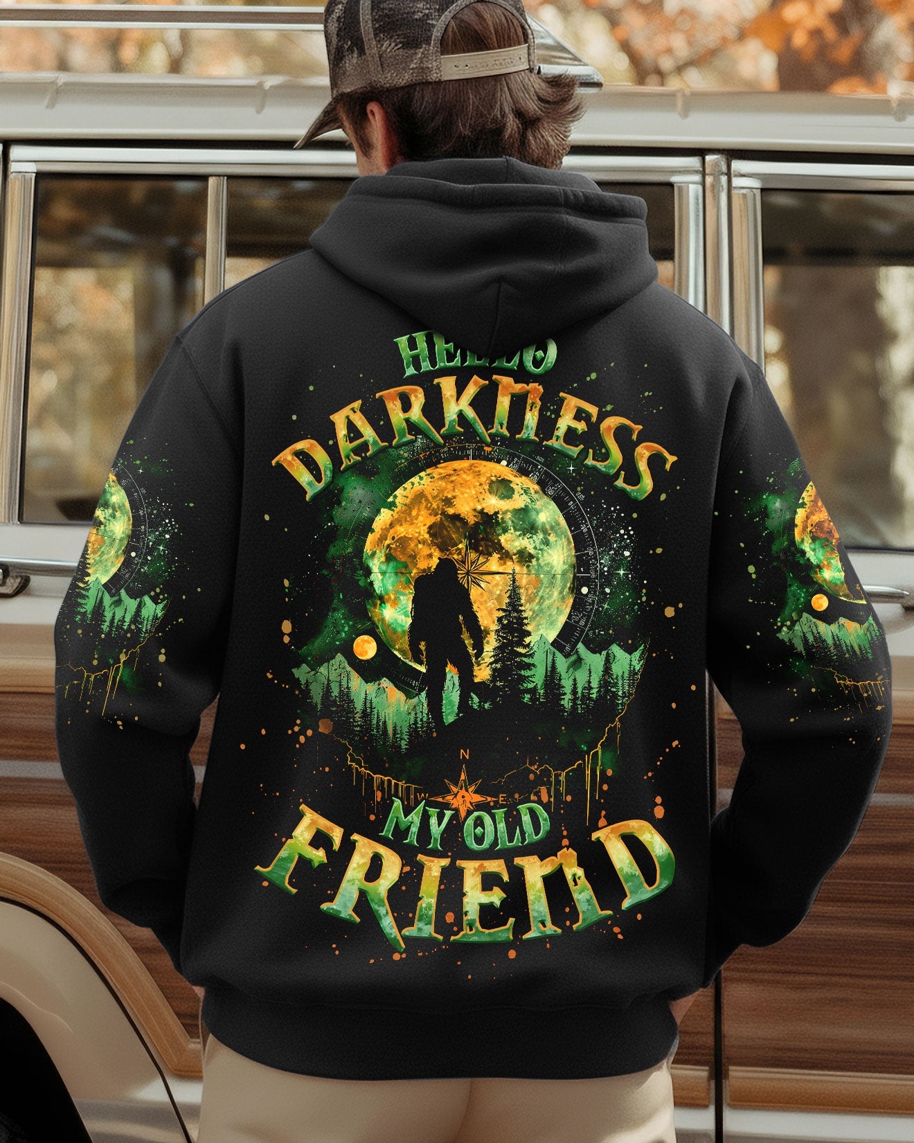 BLISSCORNERS HELLO DARKNESS MY OLD FRIEND BIGFOOT ALL OVER PRINT -  TLNO2910252