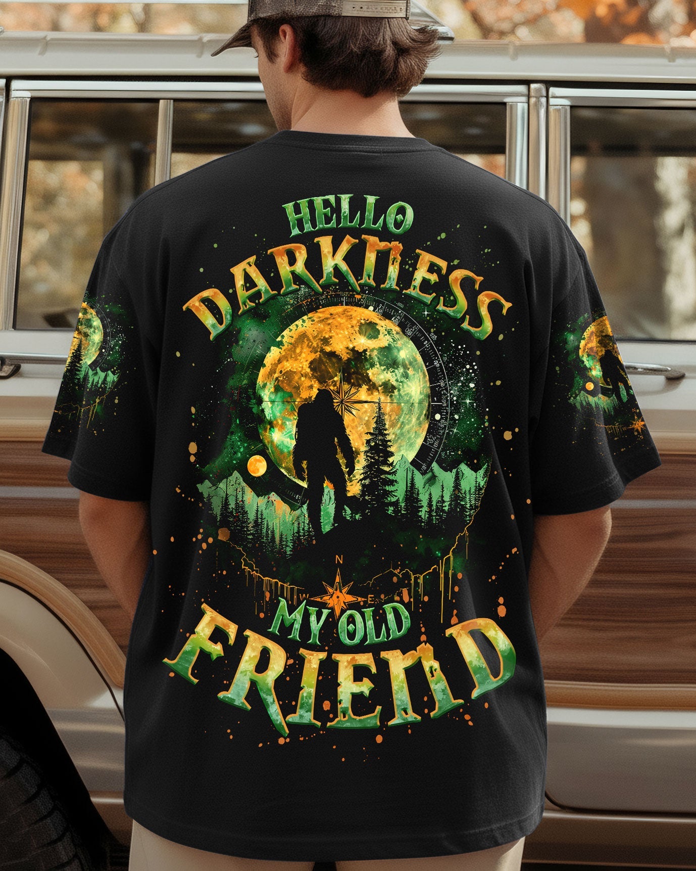 BLISSCORNERS HELLO DARKNESS MY OLD FRIEND BIGFOOT ALL OVER PRINT -  TLNO2910252