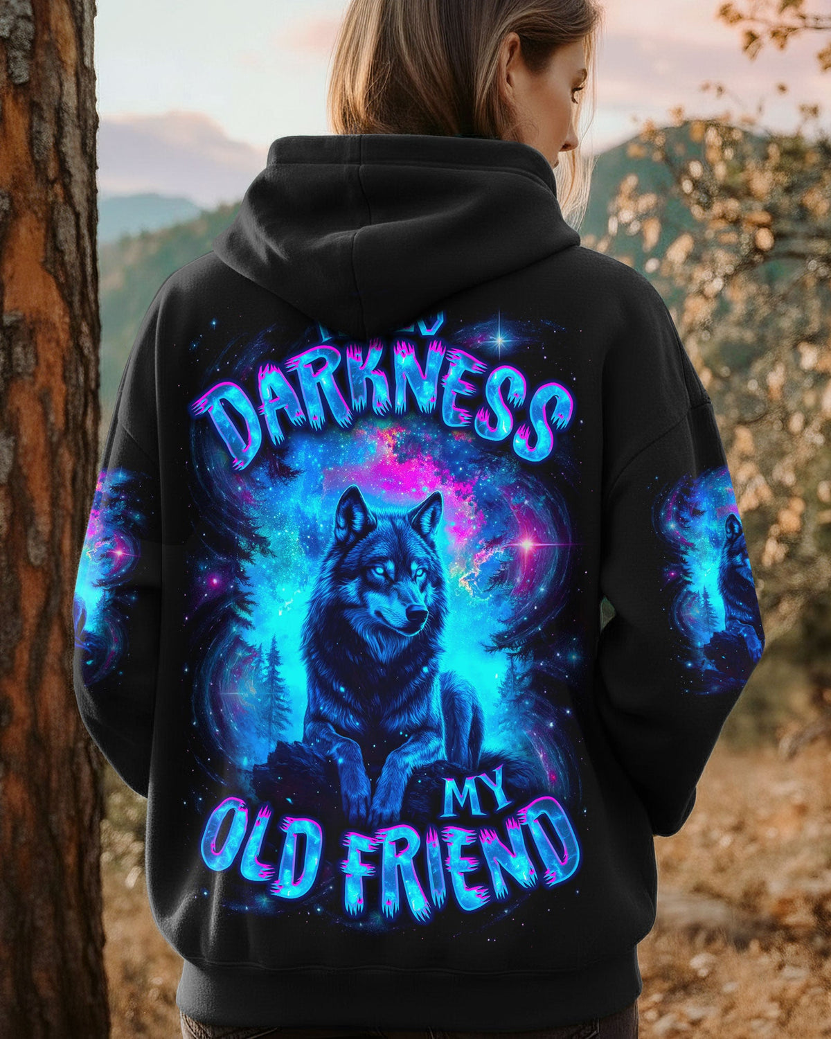 BLISSCORNERS HELLO DARKNESS MY OLD FRIEND WOLF ALL OVER PRINT