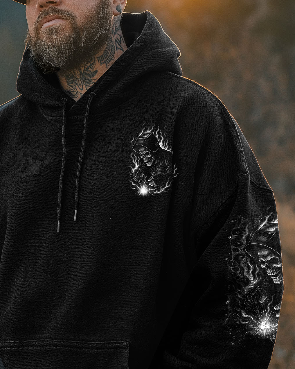 BLISSCORNERS I MAY BE OLD BUT I WAS A MECHANIC SKULL ALL OVER PRINT