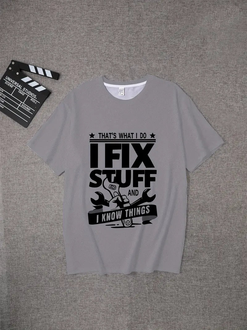 Blisscorners Vintage I Fix Stuff Wrench Applique T-Shirt Mechanic Funny Shirt
