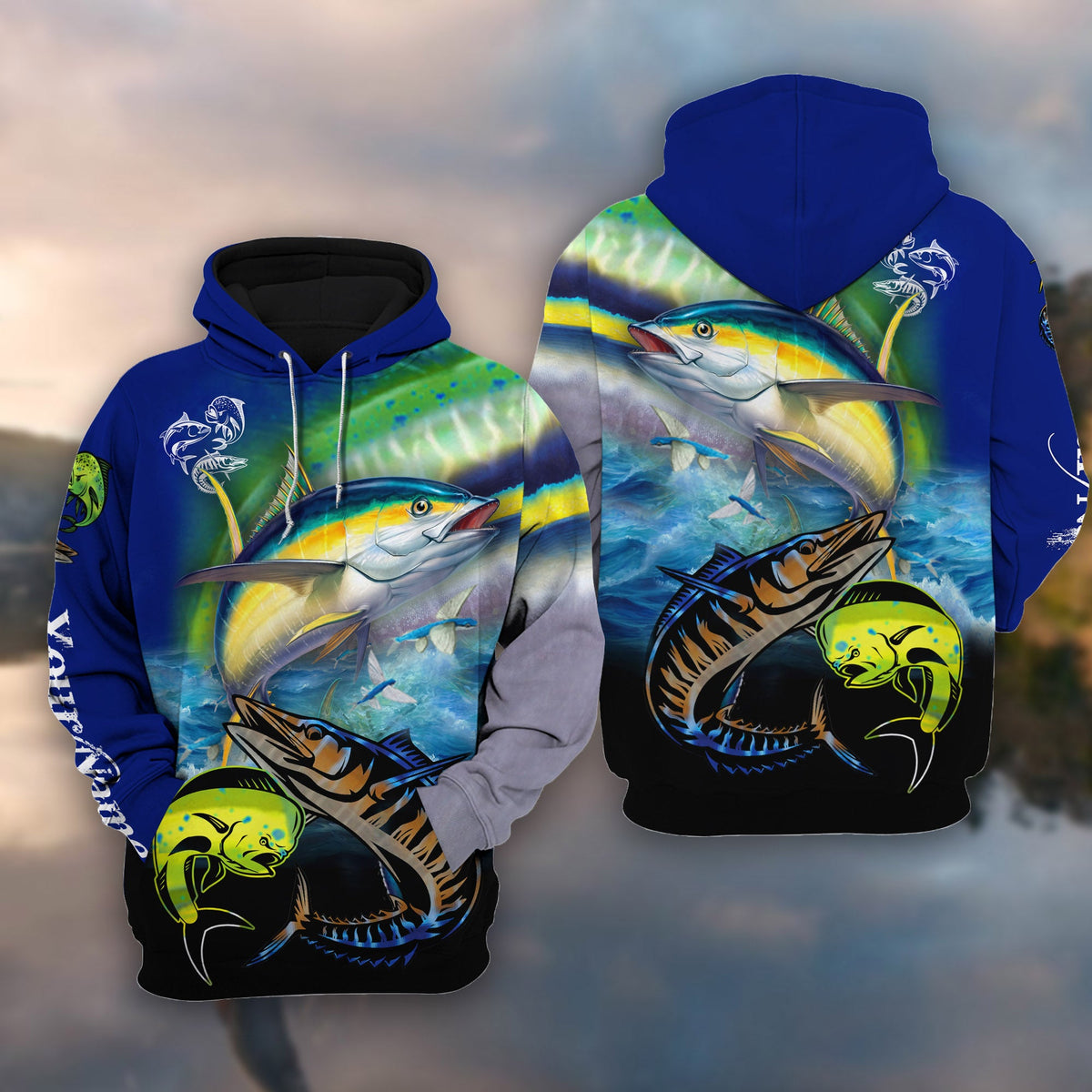 Blisscorners Mahi-mahi, Wahoo, Tuna Customize Name 3D Hoodie