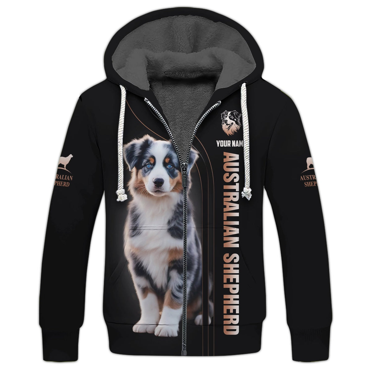 Blisscorners Australian Shepherd Puppy Custom Name 3D Shirt Gift For Dog Lovers
