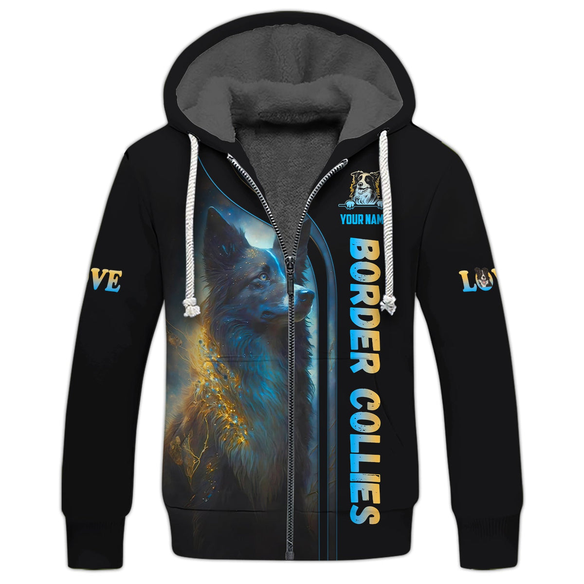 Blisscorners Border Collie Custom T-Shirts Mystical Border Collie 3D Shirt Gift For Dog Lover