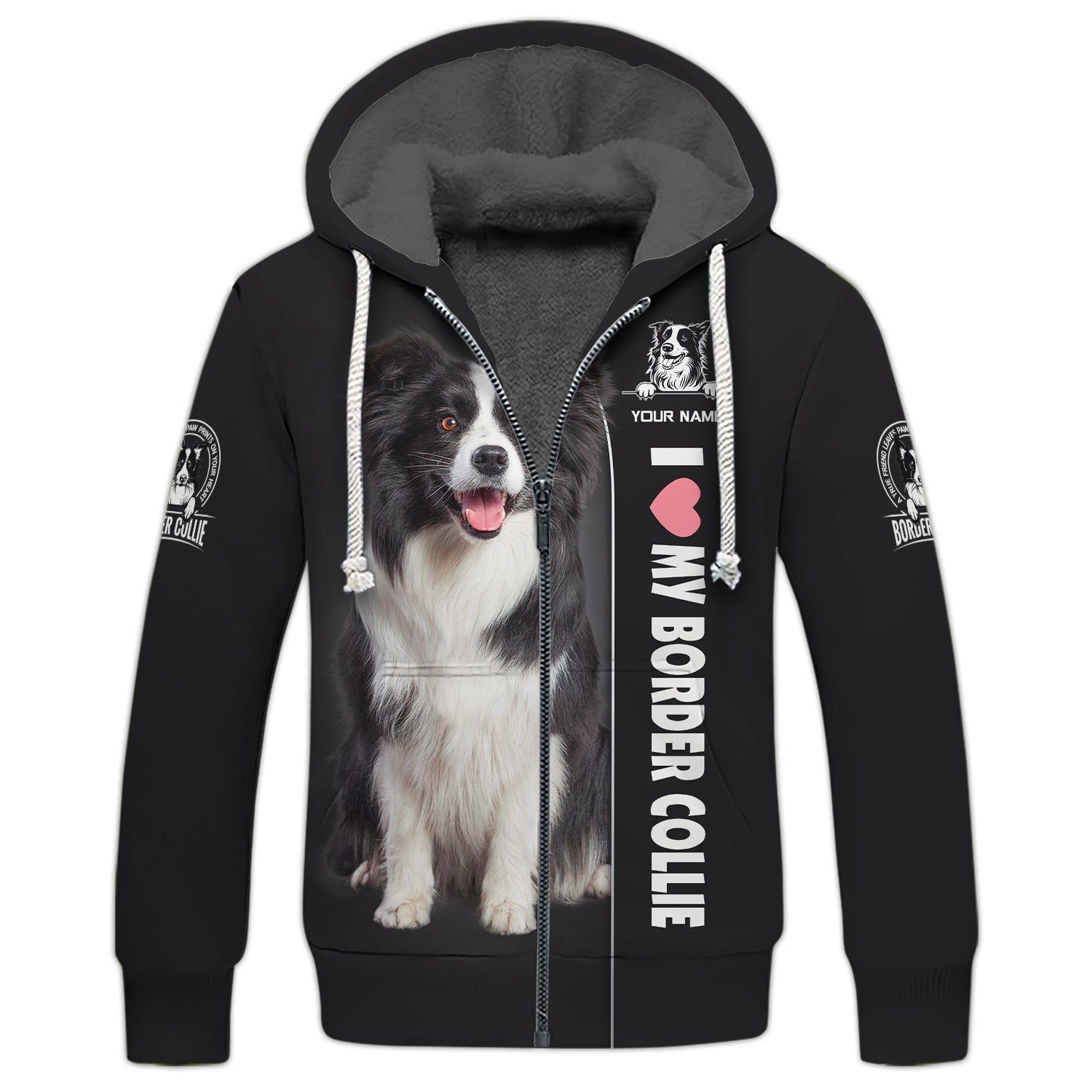 Blisscorners Border Collie Custom Name Shirt Gift For Dog Lover 3D Shirts