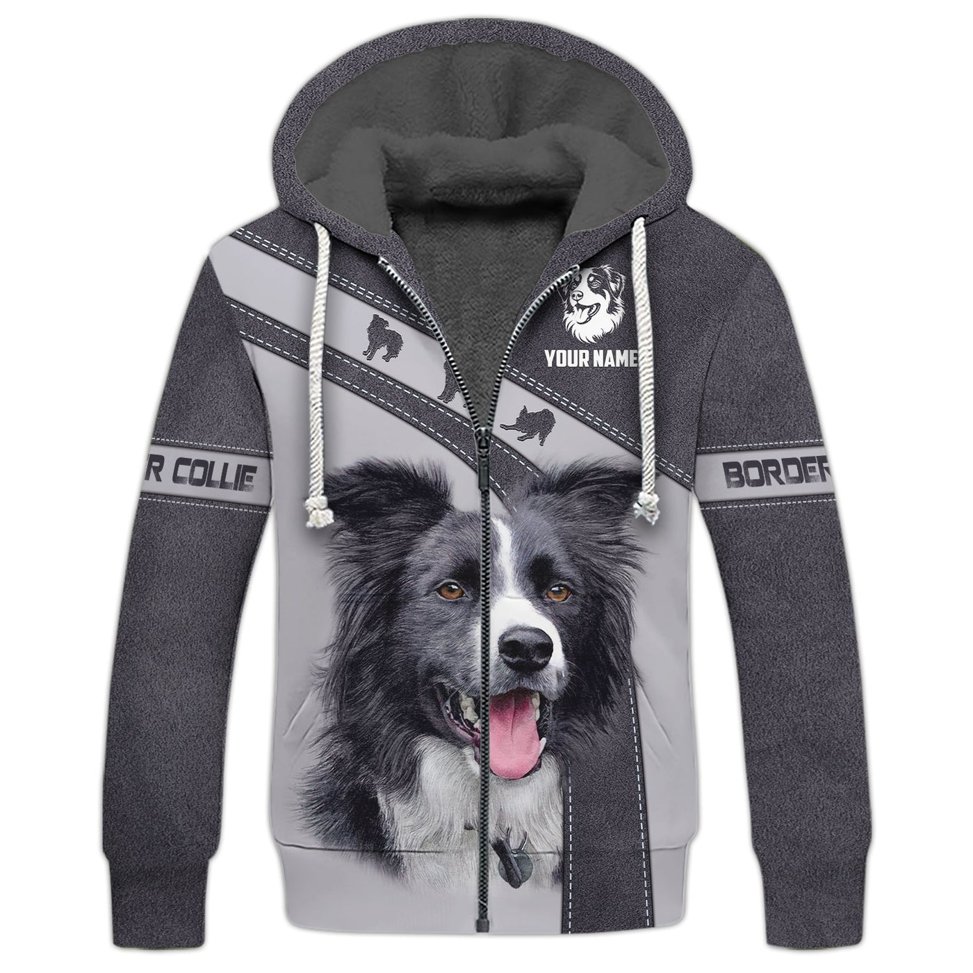 Blisscorners 3D Full Print Border Collie T-Shirts Personalized Name Gift For Dog Lovers