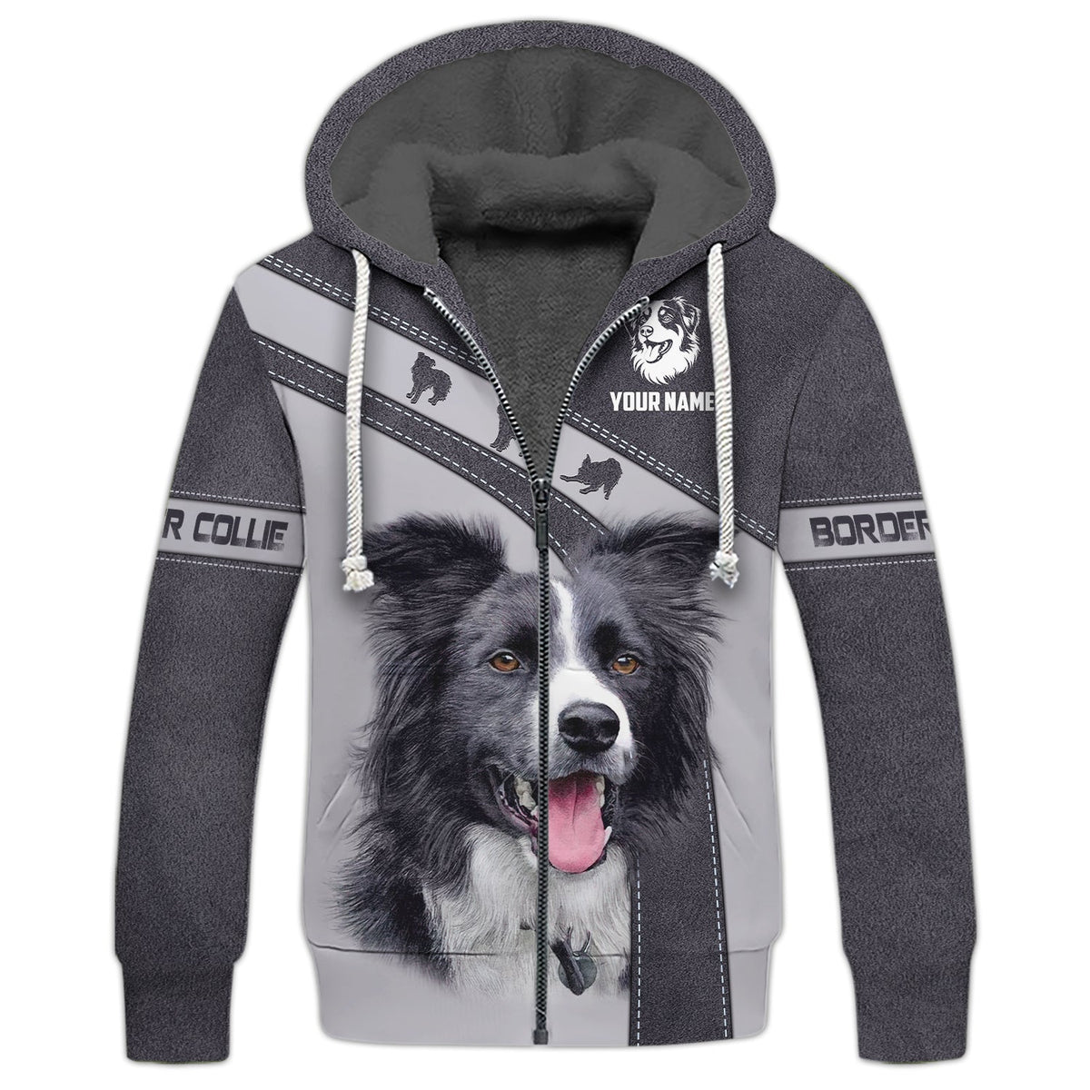 Blisscorners 3D Full Print Border Collie T-Shirts Personalized Name Gift For Dog Lovers