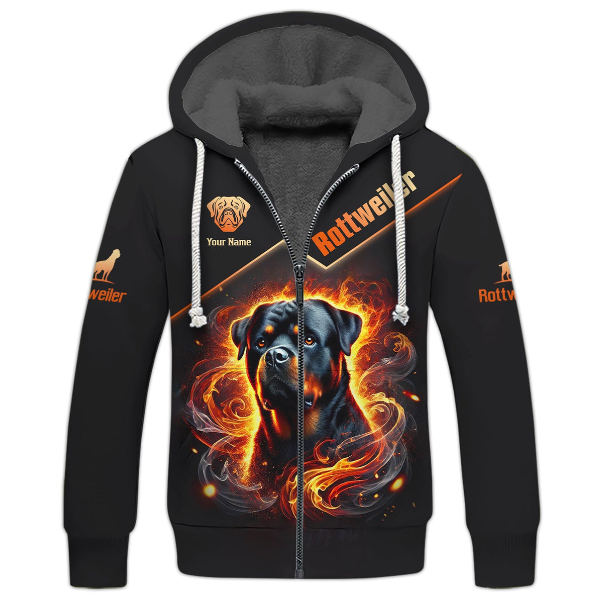 Blisscorners Rottweiler With Fire Custom 3D Shirt Gift For Dog Lovers