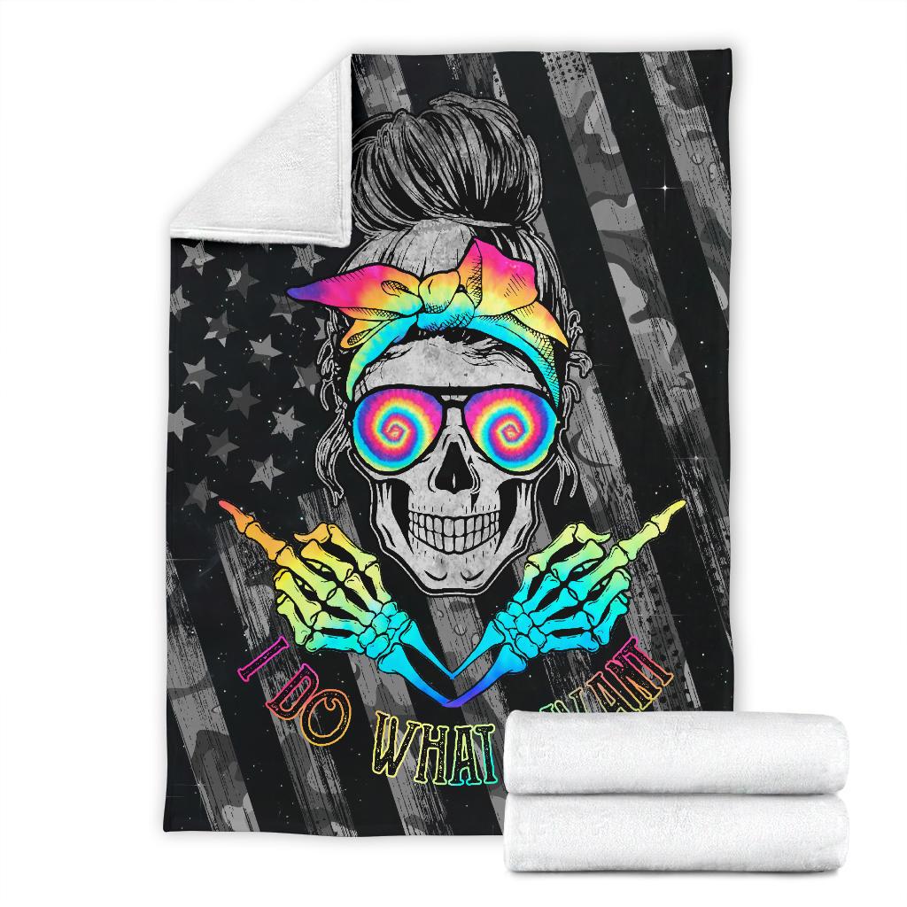 BLISSCORNERS I DO WHAT I WANT TIE DYE BLANKET
