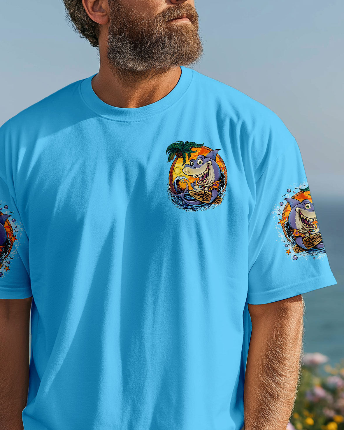 BLISSCORNERS I'M ON ISLAND TIME SHARK ALL OVER PRINT