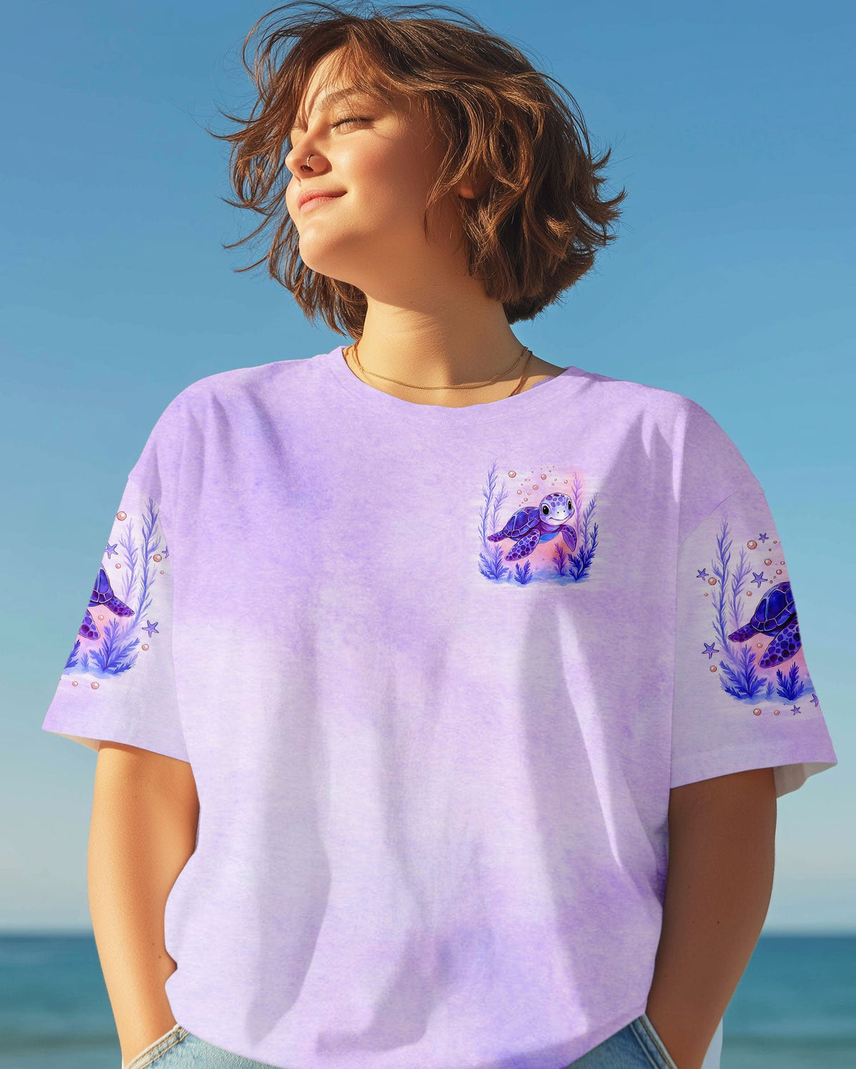 BLISSCORNERS SALTWATER HEALS EVERYTHING TURTLE  ALL OVER PRINT