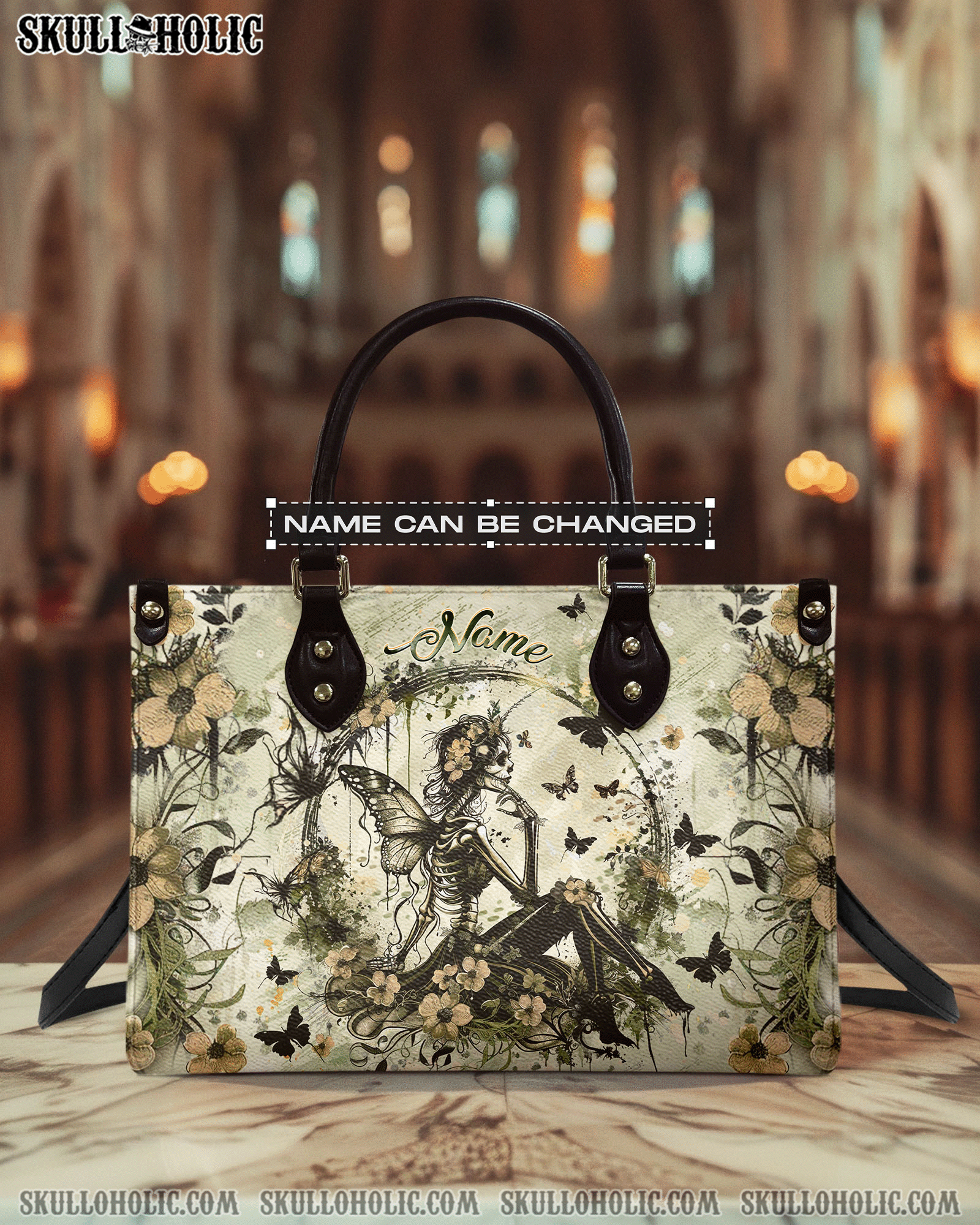 BLISSCORNERS FAIRY SKELETON LADY LEATHER HANDBAG