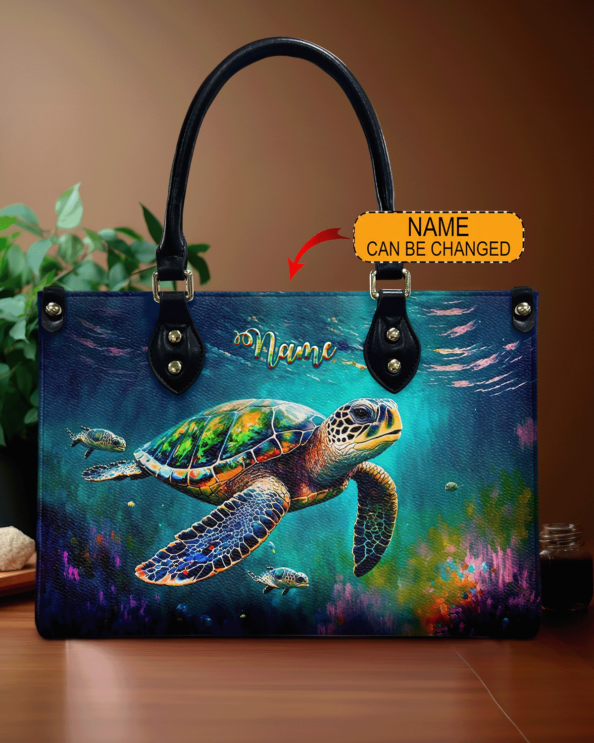 BLISSCORNERS SEA TURTLE LEATHER HANDBAG
