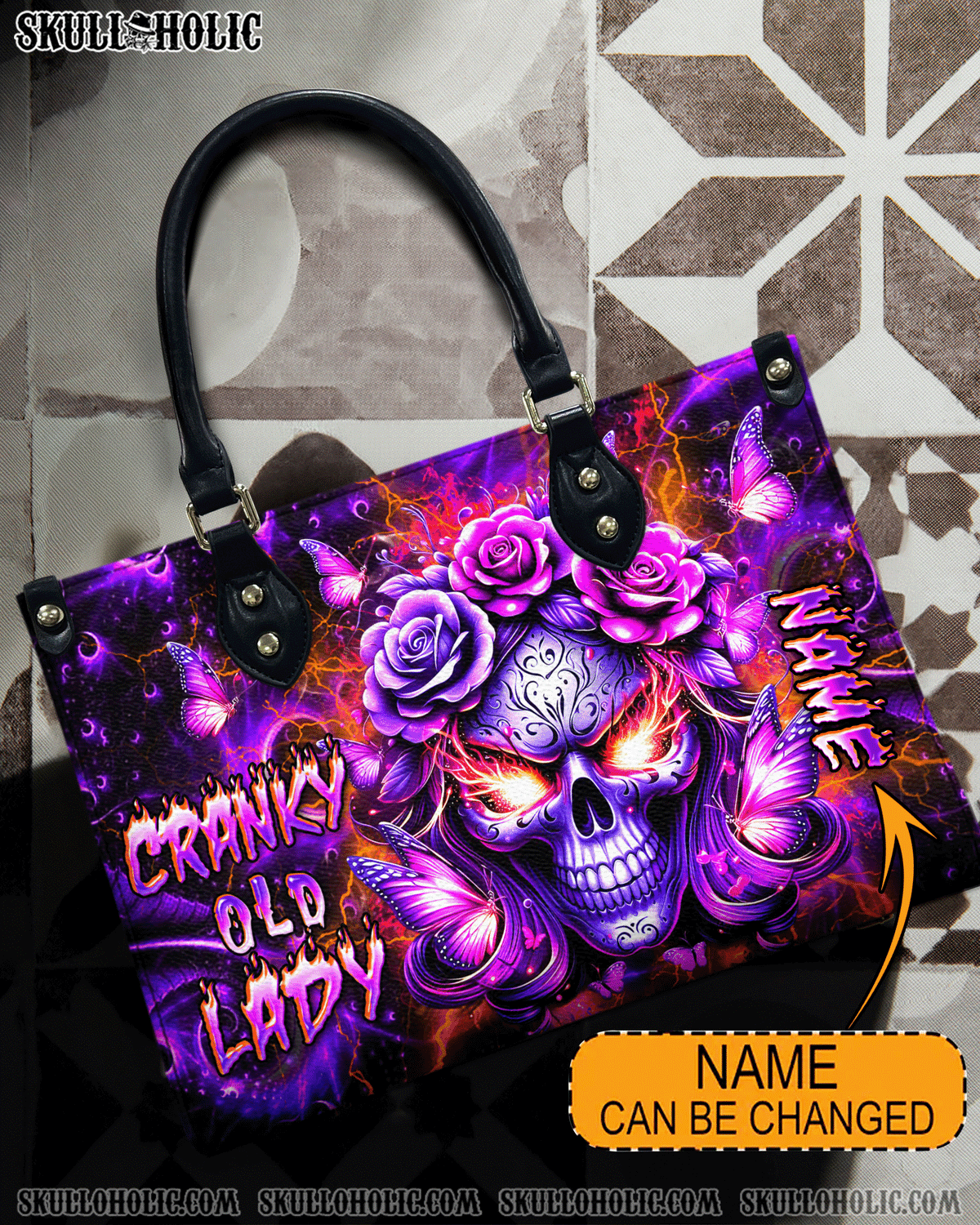 BLISSCORNERS CRANKY OLD LADY LEATHER HANDBAG