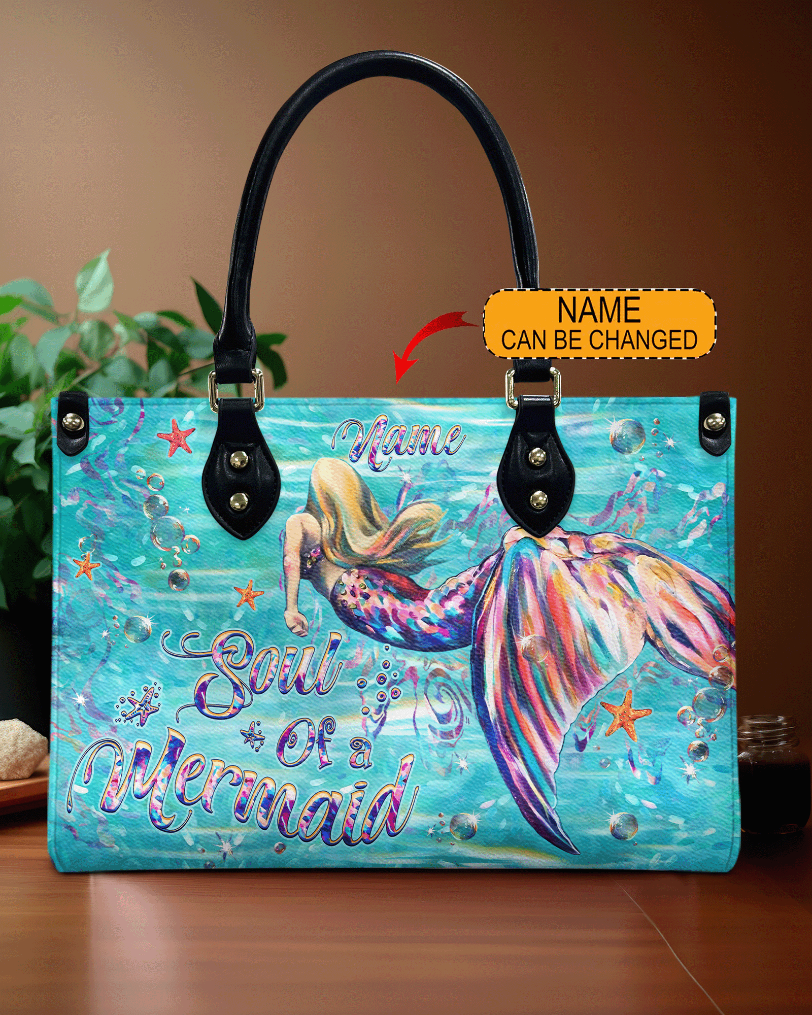 BLISSCORNERS SOUL OF A MERMAID LEATHER HANDBAG